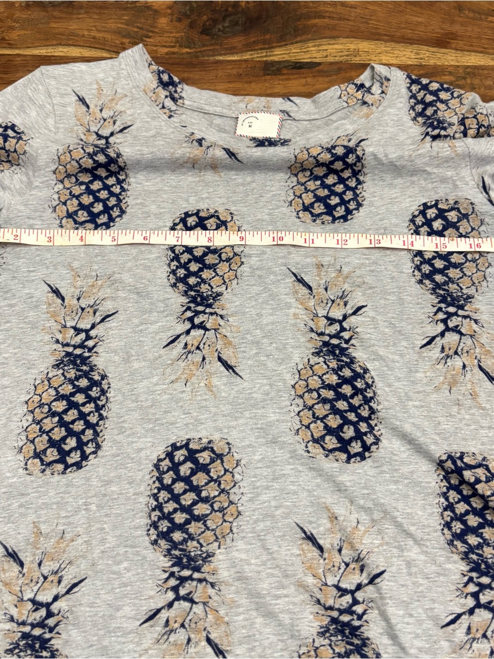 Anthropologie Light Gray Pineapple-Print Short Sleeve Tee - Picture 7 of 8